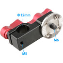 CAMVATE 15mm Rod Clamp with ARRI Rosette Mount (Red Thumbscrew)