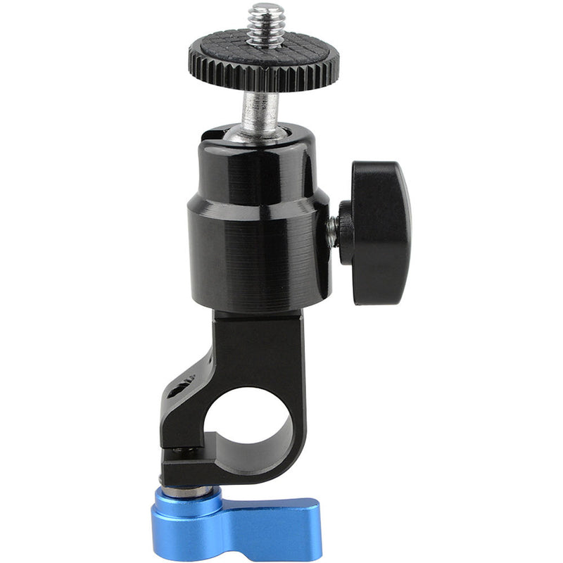 CAMVATE 15mm Rod Clamp with Mini Ball Head (Blue Lever)