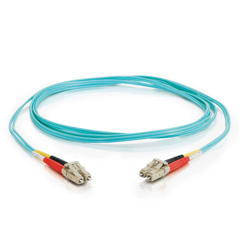 C2G LC Male to LC Male 10GB 50/125 Fiber Optic Cable OM3 (65.6', Aqua)