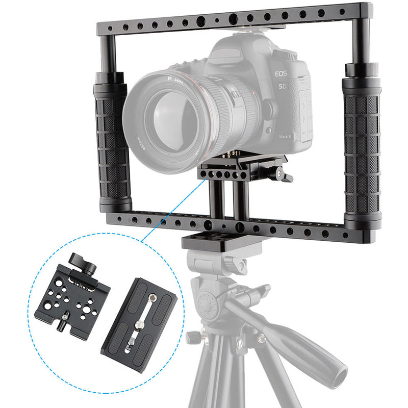 CAMVATE Adjustable Cage with Quick Release Baseplate (Battery Grip)