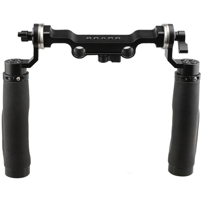 CAMVATE 15mm Rod & Black Leather Handle Shoulder Mount Rig with ARRI Rosette for DSLR Camera