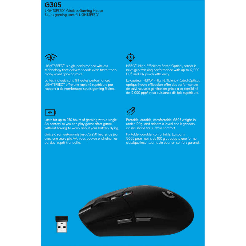 Buy Now Logitech G305 LIGHTSPEED Wireless Mouse (Black) India – Tanotis