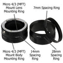 FotodioX Macro Extension Tube Set for Micro Four Thirds (MFT, M4/3) Cameras: for Extreme Close-Up Photography