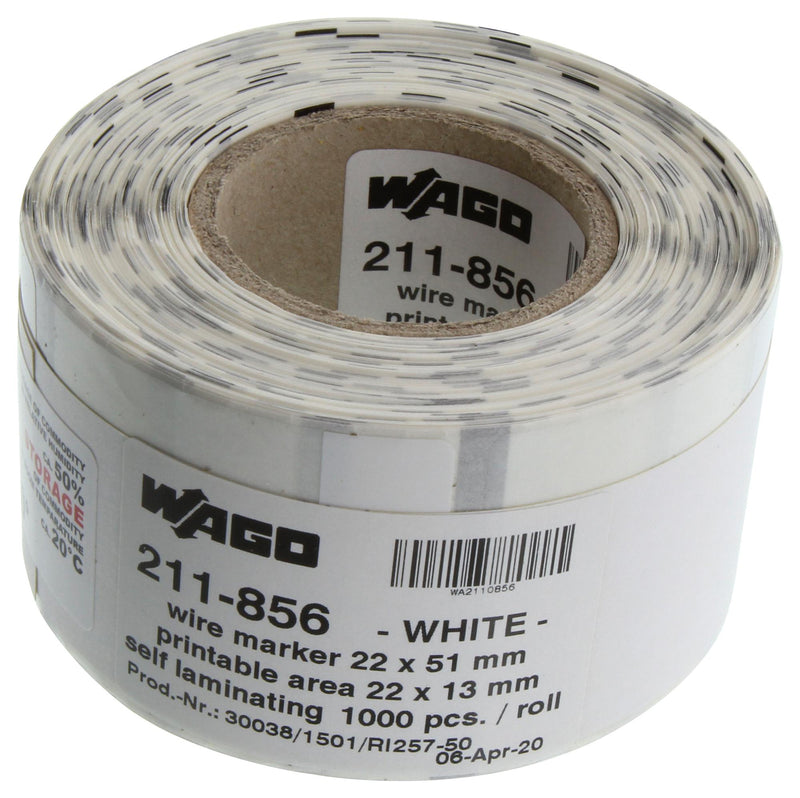 Wago 211-856 Label 22 X 15MM PVC White