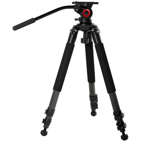 CAME-TV 701B Carbon Fiber Video Tripod with Fluid Bowl Head