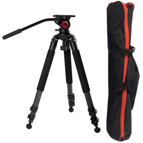 CAME-TV 701B Carbon Fiber Video Tripod with Fluid Bowl Head