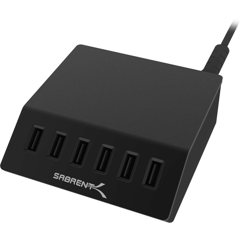 Sabrent 6-Port USB Charging Station 12 Amps/ 60 Watts (Black)