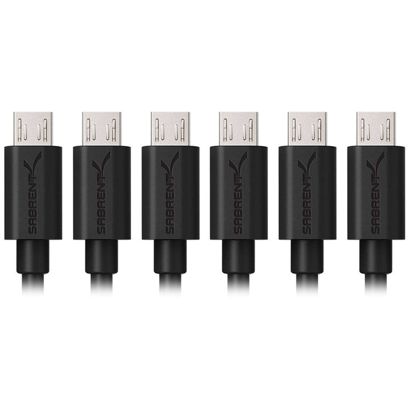 Sabrent USB 2.0 to Micro USB Sync and Charge Cable 6x1' (Black)