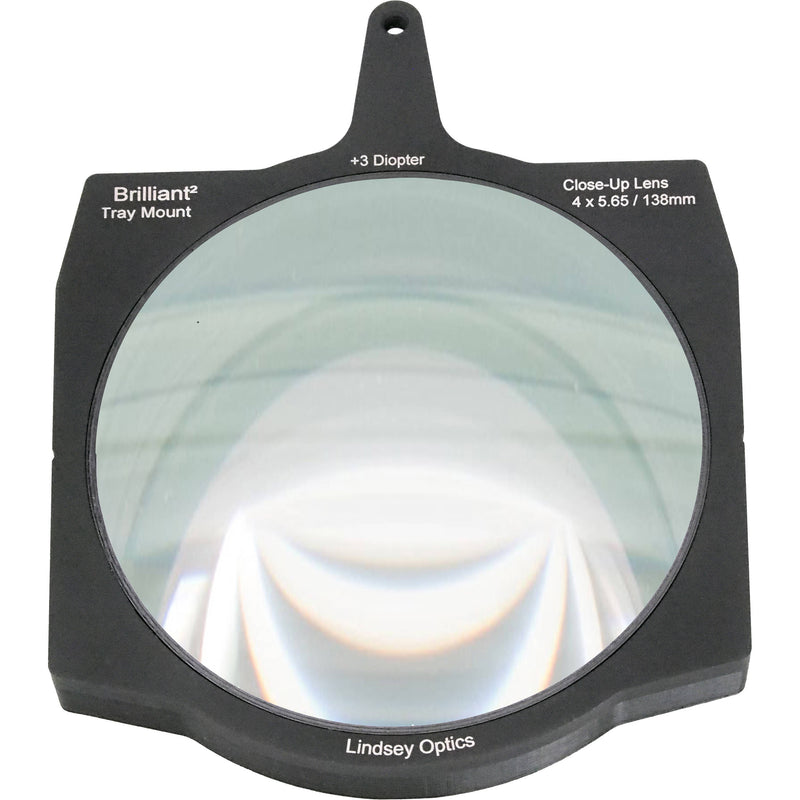 Lindsey Optics 4 x 5.65" +3 Diopter Brilliant Tray Mount Close-Up Lens