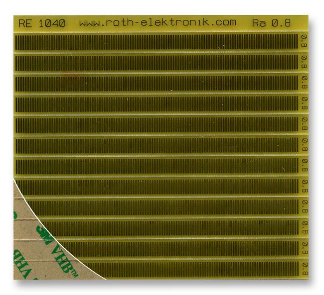 ROTH ELEKTRONIK RE1040 Contact Strips, Self-Adhesive, Epoxy Glass Composite, 0.8mm, 90mm x 100mm