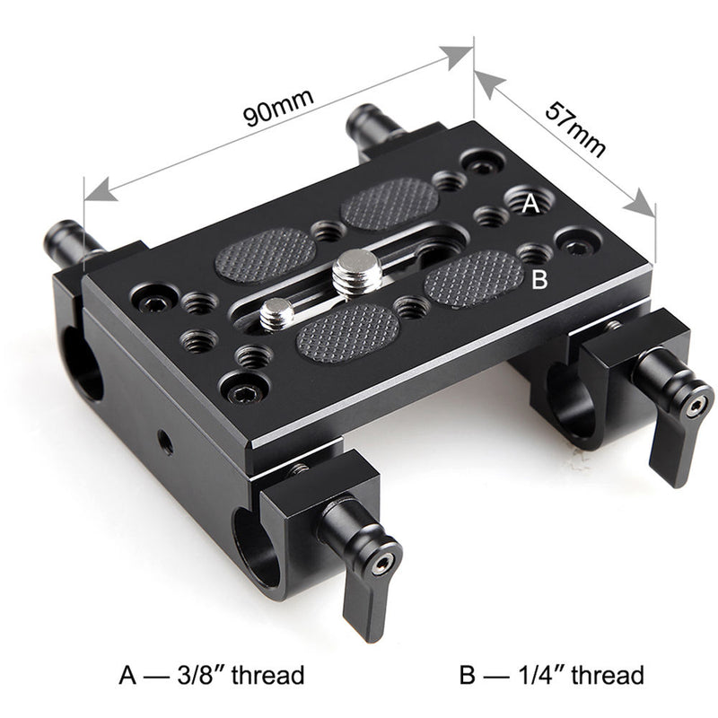 SmallRig Mounting Plate with Dual 15mm Rod Clamps