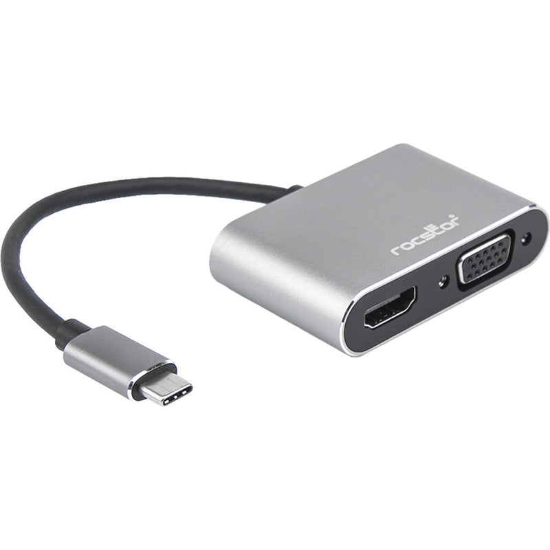 Rocstor USB Type-C to HDMI and VGA Dual Port Adapter