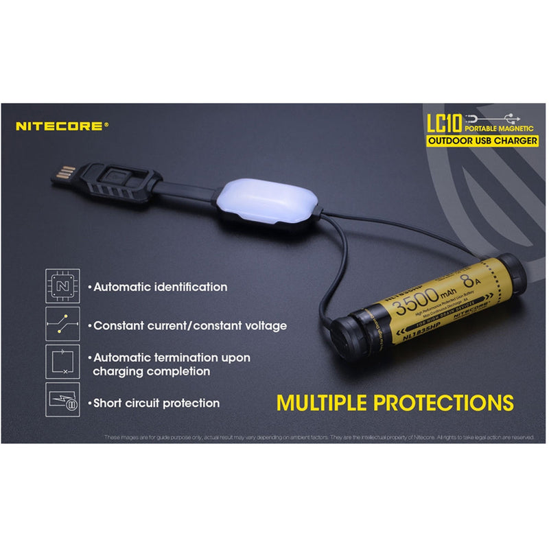 Nitecore LC10 Portable Magnetic Outdoor USB Charger