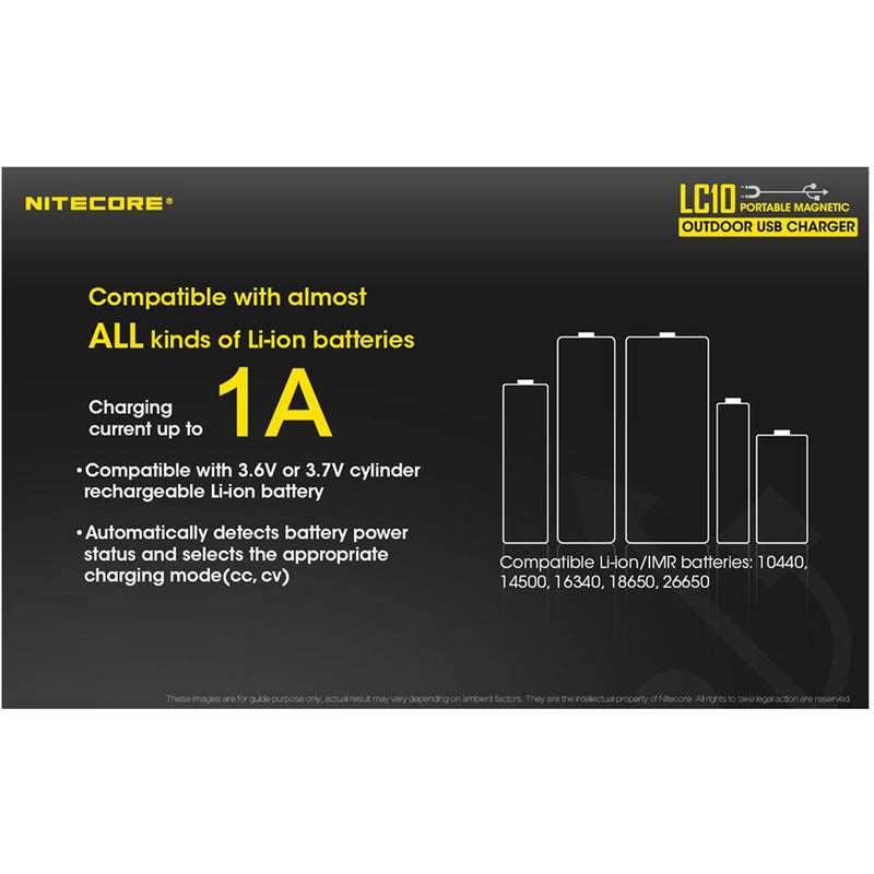 Nitecore LC10 Portable Magnetic Outdoor USB Charger