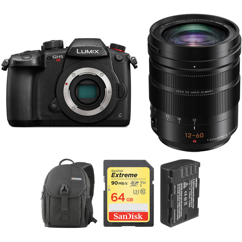 Panasonic Lumix DC-GH5S Mirrorless Micro Four Thirds Digital Camera Body with 12-60mm Lens and Accessories Kit