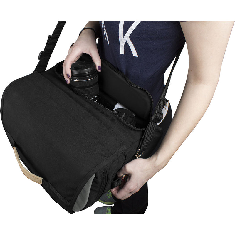 PortaBrace Messenger Bag for Nikon Z6 and Z7 Mirrorless Cameras (Black)