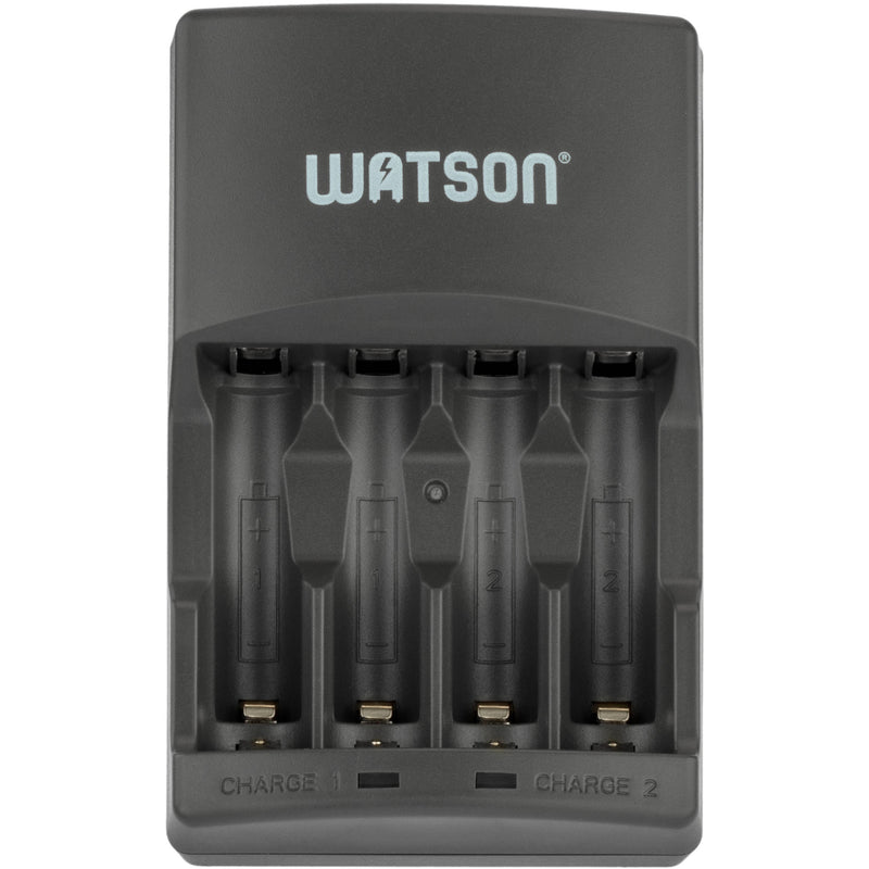 Watson Rapid Charger with 4 AA NiMH Rechargeable Batteries (2500mAh)