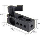 CAMVATE 15mm Rod Clamp with Multiple 1/4"-20 Threads (Black Lever)