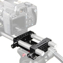 CAMVATE Tripod Mounting Plate with Dual 15mm Rod Blocks (Black Locking Levers)