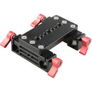 CAMVATE Tripod Mounting Plate with Dual 15mm Rod Blocks (Black Locking Levers)