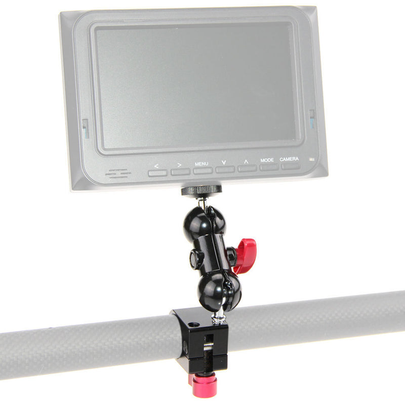 CAMVATE Swivel Arm with Monitor Mount and 25mm Rod Clamp (Red Levers)