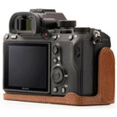 MegaGear Ever Ready Genuine Leather Camera Half Case and Strap for Sony Alpha a7 III, a7R III, a9 (Brown)