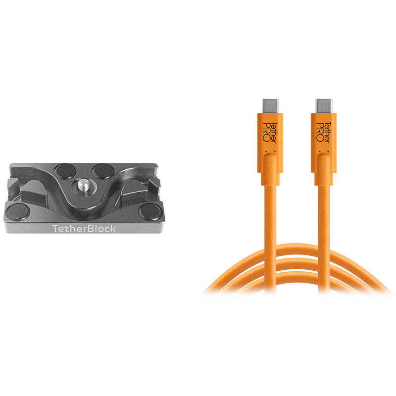 Tether Tools TetherPro USB Type-C Cable & TetherBLOCK MC Multi Cable Mounting Plate Kit