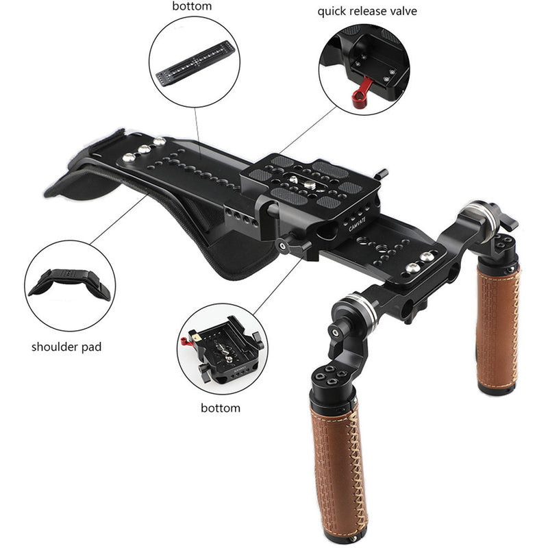 CAMVATE Shoulder Rig Handle Kit for Select Camera