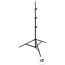 Impact 8' Air-Cushioned Light Stand Kit (2-Pack)