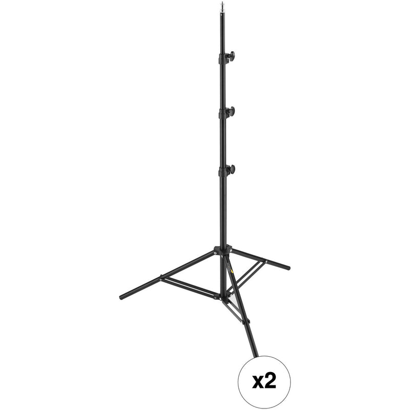 Impact 8' Air-Cushioned Light Stand Kit (2-Pack)