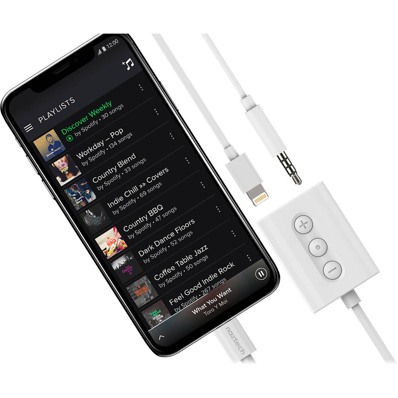 Naztech 3.5mm Audio + Charge Adapter with Lightning Connector