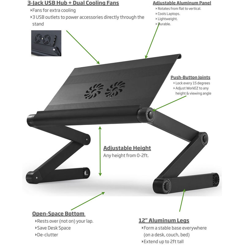 Uncaged Ergonomics Workez Executive 2 Fans, 3 Usb Ports