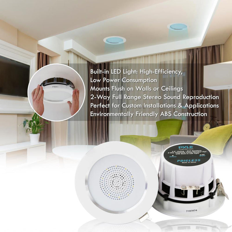 Pyle Pro PDIC4CBTL35B 3.5" Bluetooth Ceiling / Wall Speaker Kit (4-Pack)