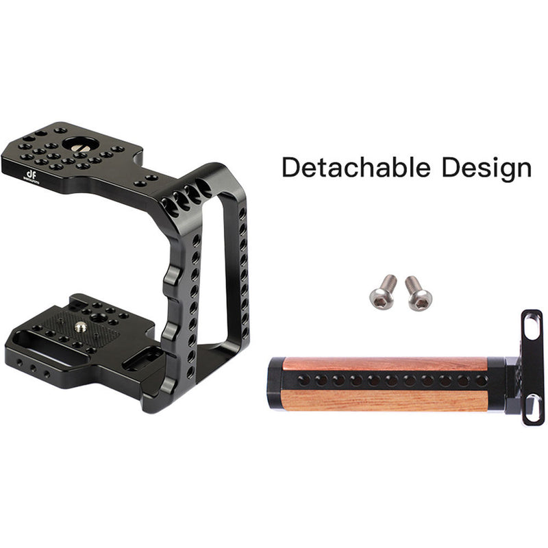 DigitalFoto Solution Limited Cage with Wooden Handle + Mini Magic Grip for Blackmagic Design Pocket Cinema Camera 4K