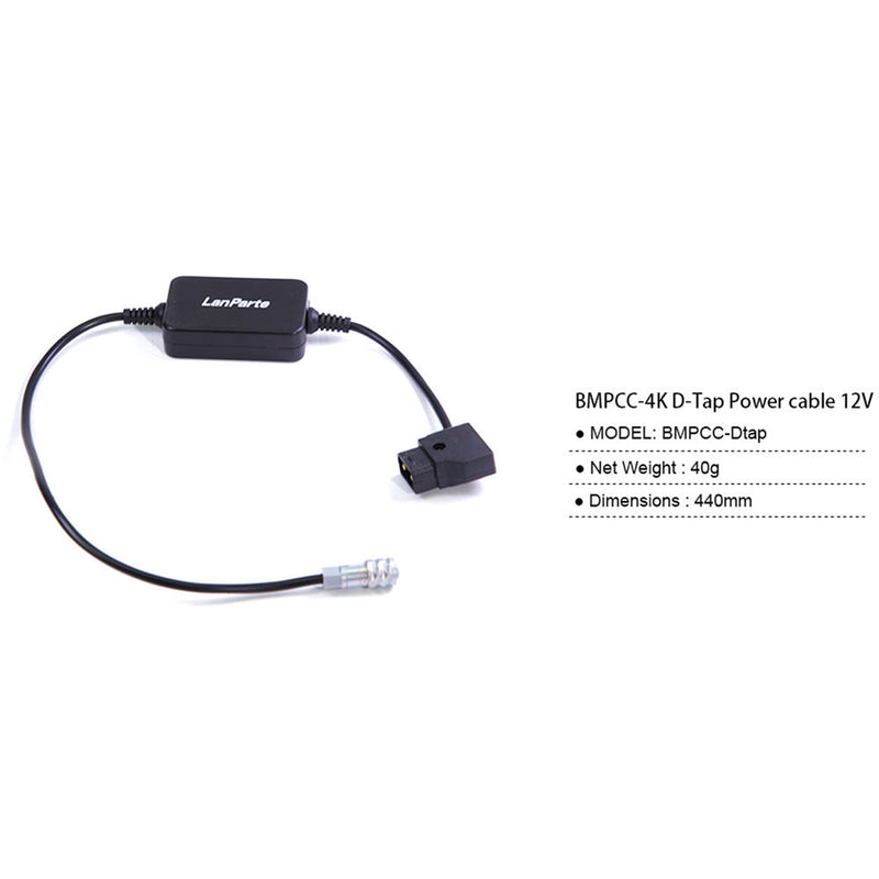 LanParte BMPCC 4K D-Tap 12V Power Cable