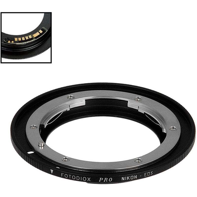 FotodioX Pro Lens Mount Adapter Compatible with Nikkor F Mount D/SLR Lens to Canon EF and EF-S Mounts