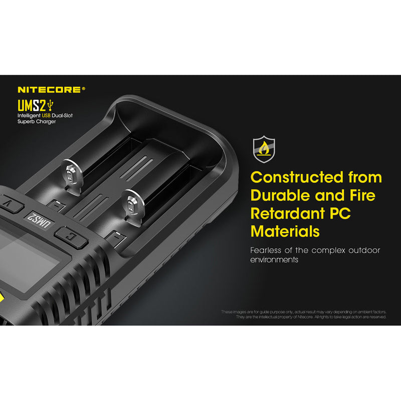 Nitecore UMS2 Intelligent USB Dual-Slot Superb Battery Charger