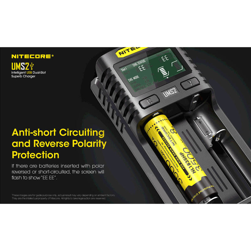 Nitecore UMS2 Intelligent USB Dual-Slot Superb Battery Charger