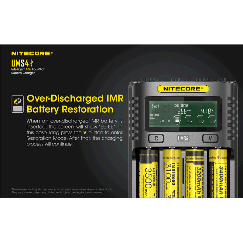 Nitecore UMS4 Intelligent USB Four-Slot Superb Battery Charger