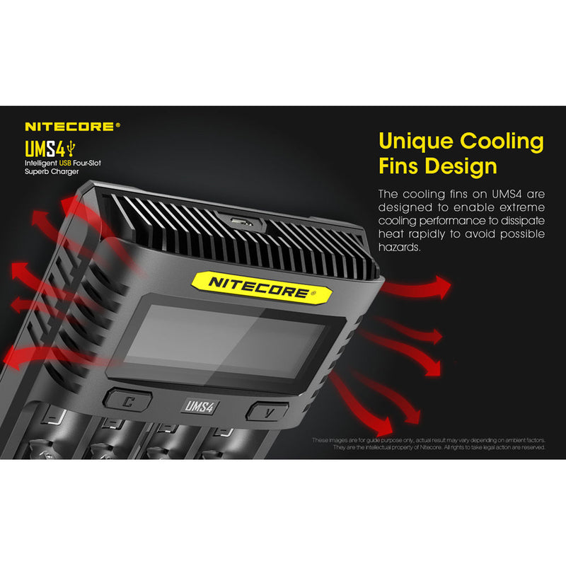 Nitecore UMS4 Intelligent USB Four-Slot Superb Battery Charger