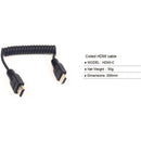 LanParte HDMI (Type-A) Male to HDMI (Type-A) Male Coiled Cable (11.8 to 21.6")