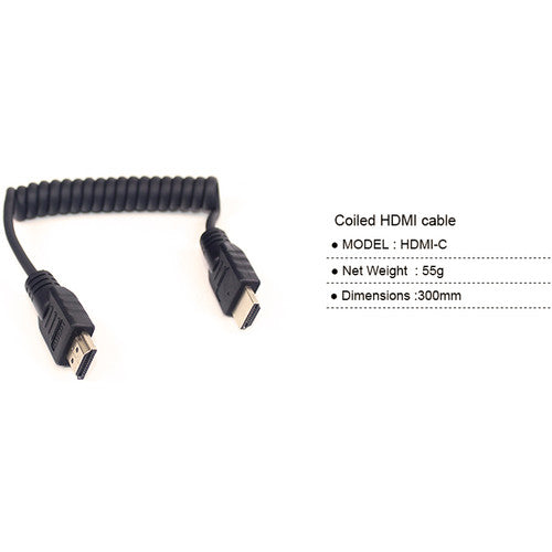 LanParte HDMI (Type-A) Male to HDMI (Type-A) Male Coiled Cable (11.8 to 21.6")