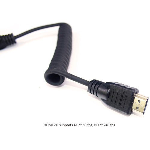 LanParte HDMI (Type-A) Male to HDMI (Type-A) Male Coiled Cable (11.8 to 21.6")