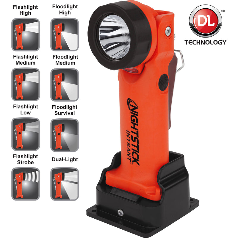 Nightstick XPR-5568RX INTRANT Intrinsically Safe Permissible Dual-Light Right-Angle Rechargeable LED Light (Red)