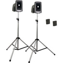 Anchor Audio MEGA-DP2-AIR-BB MegaVox 2 Deluxe AIR PA, Wireless Companion Speaker, 2 Stands, and 2 Wireless Lapel/Headband Mics