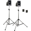 Anchor Audio MEGA-DP2-BB MegaVox 2 Deluxe PA, Wired Companion Speaker, Two Stands, Two Bodypack Transmitters, and Two Lapel/Headset Mics