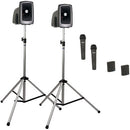 Anchor Audio MEGA-DP4-AIR-HHBB MegaVox 2 Deluxe AIR PA, Wireless Companion Speaker, 2 Stands, 4 Wireless Handheld/Bodypack Lapel/Headset Mics