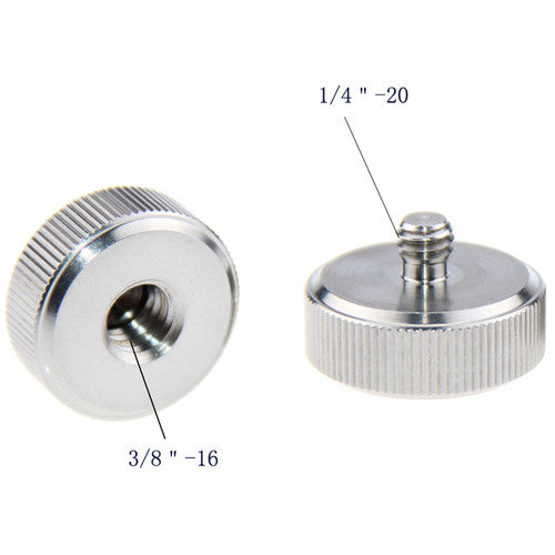 CAMVATE 3/8"-16 Female to 1/4"-20 Male Screw Adapter (2-Pack)