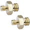 CAMVATE Double Male Thread Adapter With Hex Nut (1/4"-20 To 3/8"-16,2-Pack)