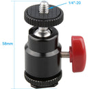 CAMVATE Mini Ball Head With Shoe Mount (Red Lever)